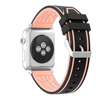 Pulsera de Silicona de Deportes para el apple watch banda de 42 mm 38mm 40mm 44mm Reloj inteligente de las bandas de las mujeres de los hombres de la Correa para el iWatch de la Serie 12 3 4 5 6