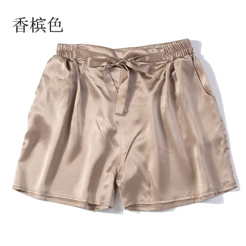 Pura Seda de la Mujer pantalones Cortos de colores sólidos con bolsillos con correa en 15 colores de un tamaño JN429