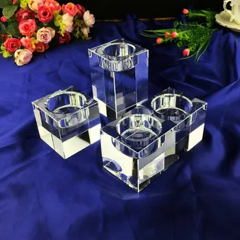 Puro Quadrate De Cristal Titular De La Vela K9 De Cristal De La Vela Para La Romántica Luz De Las Velas Decoración De La Decoración Del Hogar