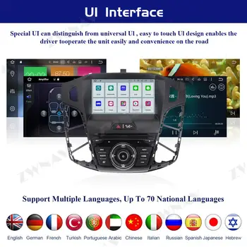 PX6 Android 10 Coches Reproductor Multimedia Para Ford Focus 2012 2013-2018 de GPS del coche de la Navegación de Audio Radio estéreo de la pantalla Táctil de la unidad principal 4246