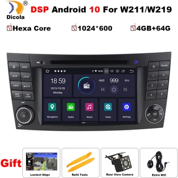 PX6 DSP 4+64G Hexa Core Android 10 IPS de la Pantalla Táctil Reproductor de DVD del Coche Para Mercedes Benz E-Clase W211 E200 E220 E300 E350 Radio wi-fi