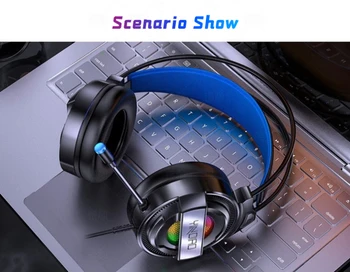 Q3 Profesional Gaming Headset 7.1 de Sonido de la Pista de colores de Luz LED Con Micrófono Doble de 3,5 mm Interfaz de Auriculares Para Auriculares Gamer