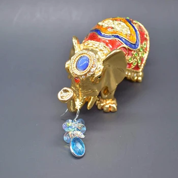 QIFU Lindo Elefante de la Baratija de la Joyería de Cuadros para la Decoración del Hogar de la Madre de Días de regalos 17325