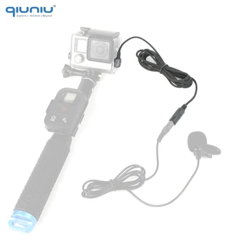 QIUNIU Mini Micrófono USB Adaptador de Micrófono de Cable de Transferencia de 3,5 mm para Micrófono Externo para GoPro Hero 3 3+ 4 para Go Pro Accesorios 16496