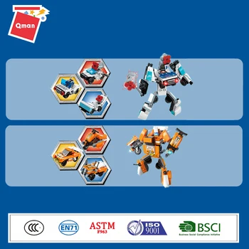 Qman Nueva 2020 Transformación de Juguetes de Acción la Construcción de Conjuntos de Bloques de 5in1 Robot Deformación Coche Ladrillos MEJOR Regalo Para los Niños de la Educación