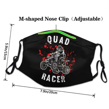Quad Racer ATV Offroad Blanco DIY mascarilla reutilizable lavable reutilizable de la máscara de cara a los niños nuevos en la boca de la máscara con diseño divertido