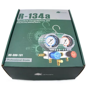 R22 R134a R404A R407c Medidor de presión Conjunto Con la Manguera Para el Hogar Automóvil A/C Aire Acondicionado Herramienta de HVAC