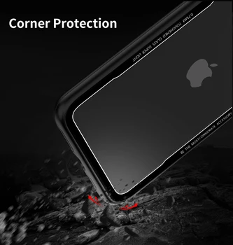 RAXFLY de Lujo caja del Teléfono Para el iPhone 11 Pro Max 7 8 Además de Coque de Cristal Templado Cubierta del Caso Para el iPhone X XR XS Max Transparente