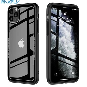 RAXFLY de Lujo caja del Teléfono Para el iPhone 11 Pro Max 7 8 Además de Coque de Cristal Templado Cubierta del Caso Para el iPhone X XR XS Max Transparente