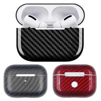 Real de Fibra de Carbono de Caso para Apple AirPods 2 Protector de Auriculares Inalámbricos Bluetooth de la Cubierta para AirPods Pro 3 Accesorios a prueba de Golpes