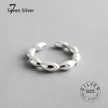 Real de la plata esterlina 925 anillos para las mujeres los puntos de la ronda de los nudos de la Moda de Joyería fina Ajustable Grande Anillos Antiguos Anillos
