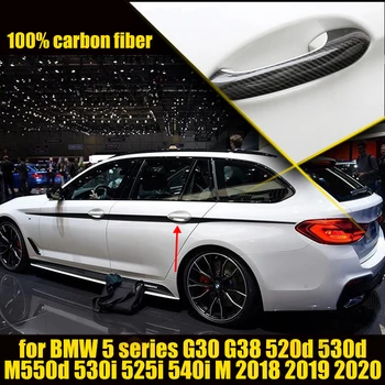 Real Seco de Fibra de Carbono de la Puerta de Coche Cubierta de la Manija de ajuste para el BMW Serie 5 G30 G38 520d 530d M550d 525i 530i 540i M 2018 2019 2020