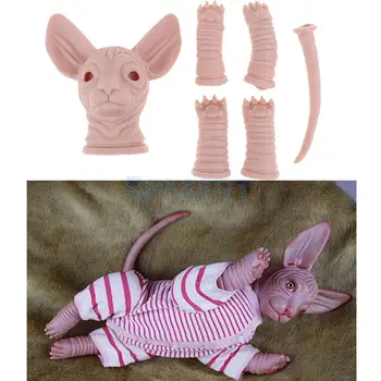 Real Tacto de la Silicona de 18 pulgadas Renacer Kits de Gato Sphynx de la Extremidad Molde Realista Cat Modelo de Muñeca Sin pintar, Trabajo hecho a mano de BRICOLAJE