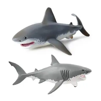 Real Tiburón De Juguete Suave Seguro De Pegamento De Simulación De Animales Tiburón Modelo Ocean World Muñeca Juguetes Para Los Niños Regalo De Navidad