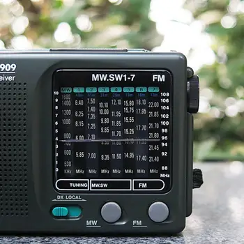 Recién Tecsun R-909 R909 Radio FM / MW / SW 9 de Banda Palabra Receptor de Radio Estéreo, radio tecsun conveniente R909 Portátil T1C8