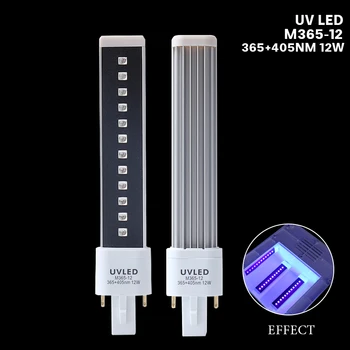 Reemplazo de 9W UV de la Lámpara del LED Tubo de Luz de la Bombilla de Arte de Uñas Secador de Fototerapia Gel Curado de Luz de la Máquina 365 + 405nm Doble Fuente de Luz