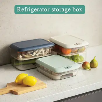Refrigerador Contenedores de Almacenamiento de Alimentos con Tapas de Almacenamiento para la Cocina Sello Plástico del Tanque Separado de Verduras Fruta Fresca Cuadro 45a