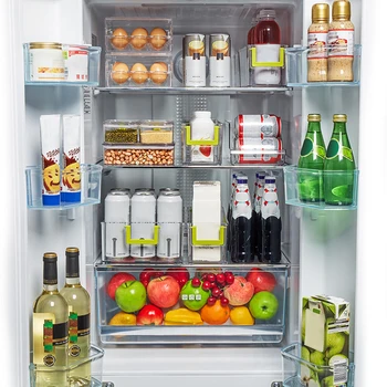 Refrigerador de Bebidas, Latas de Huevo de la Caja de Almacenamiento de Ahorro de Espacio Titular de la Botella de Contenedor de bebidas de frutas huevos de la caja de almacenamiento de alimentos armarios 6581