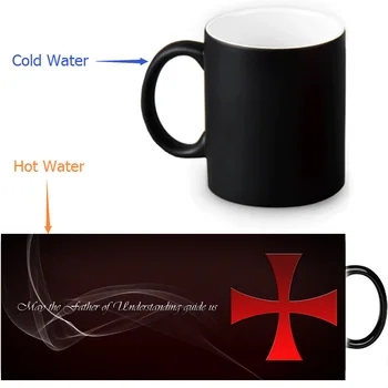 Regalo de cumpleaños de Los Caballeros Templarios tazas de café Personalizadas calor de la taza de cambio de color de la transformación de la Taza de Té 91882