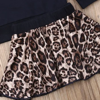 Reino unido Niño Niña Ropa de Leopardo Sudadera Tops Vestido de Falda de Outfits Otoño Invierno Ropa Set 1-6T
