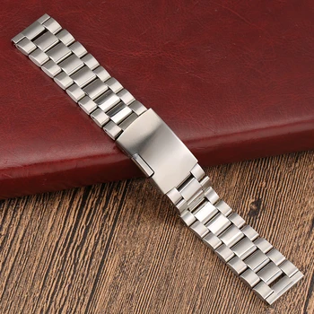 Reloj de Acero inoxidable Correa de Extremo Curvo de 18mm 20mm 22mm Negro Plata para Hombre de Lujo de Reemplazo de Metal de la Correa de reloj de Pulsera de los Accesorios