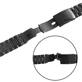 Reloj de Acero inoxidable Correa de Extremo Curvo de 18mm 20mm 22mm Negro Plata para Hombre de Lujo de Reemplazo de Metal de la Correa de reloj de Pulsera de los Accesorios