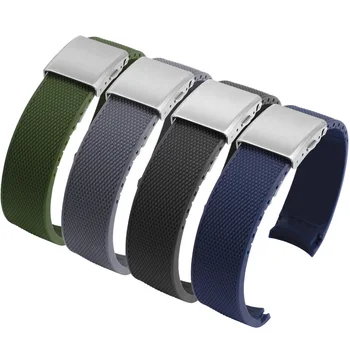 Reloj de goma de la banda de 21mm negro, azul, gris, verde Reemplazo de la correa de cinturón de silicona para Longine L3 serie reloj accessoreis