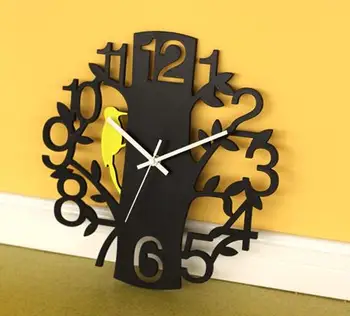Reloj De Pared De La Personalidad Tranquila De Arte De La Moda Creativo De La Sala De Estar Digital De Gran Carpinteros
