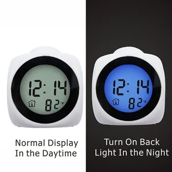 Reloj despertador Digital de la Función de llamadas de Voz de la Proyección del LED de Alarma de la Pantalla de Temperatura de despertador, Reloj ligero de la Tabla de la Decoración del Hogar Klok#5%