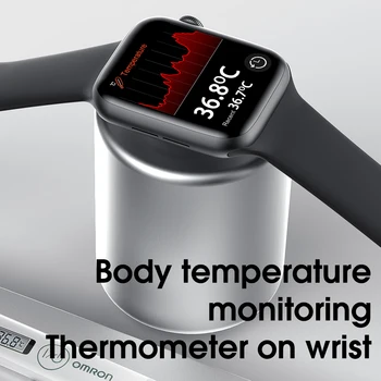 Reloj inteligente 44MM las Mujeres de los Hombres del Deporte del Reloj 6 Bluetooth para Llamadas de Monitor de Frecuencia Cardíaca de reproducción de Música Reloj Smartwatch 1：11