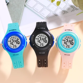 Reloj Para Niños de Niños de Niños Relojes SYNOKE Marca de Reloj Digital Para Niños 50M Impermeable Reloj Para Niñas Regalos relogios reloj