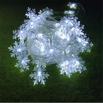 Remoto 10M 50LED Copo de nieve brillo cadena de luces de hadas de la luz al aire libre de uso de la Decoración para el Cumpleaños de Navidad de la Boda de la Sala de Fiesta