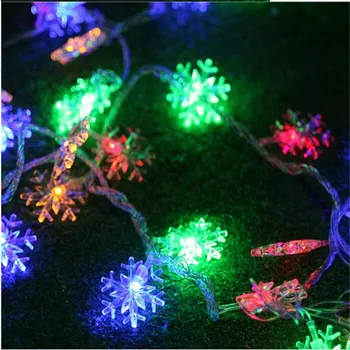 Remoto 10M 50LED Copo de nieve brillo cadena de luces de hadas de la luz al aire libre de uso de la Decoración para el Cumpleaños de Navidad de la Boda de la Sala de Fiesta