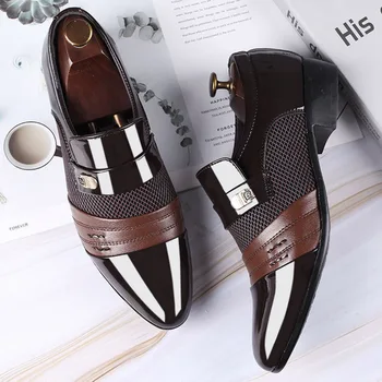 Resbalón en los Hombres Zapatos de Vestir de los Hombres Oxford, el Negocio de la Moda Vestido de los Zapatos de los Hombres 2020 Nuevo Clásico de Cuero de los Trajes DE los Hombres Zapatos de Hombre Zapatos 4455