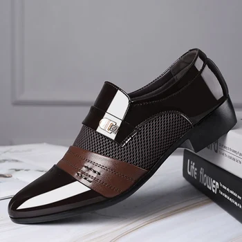 Resbalón en los Hombres Zapatos de Vestir de los Hombres Oxford, el Negocio de la Moda Vestido de los Zapatos de los Hombres 2020 Nuevo Clásico de Cuero de los Trajes DE los Hombres Zapatos de Hombre Zapatos