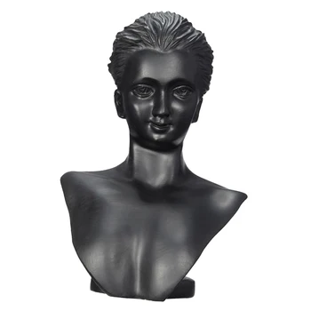 Resina de color negro 3D Maniquí busto de la Figura de Dama de Exhibición del Collar del Pendiente de la Joyería
