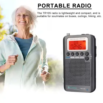 Retekess TR105 de Aire Banda de Radio Portátil FM AM SW VHF de Banda Completo de la Radio CB Receptor Digital de Alarma Altavoz con Extienda la Antena