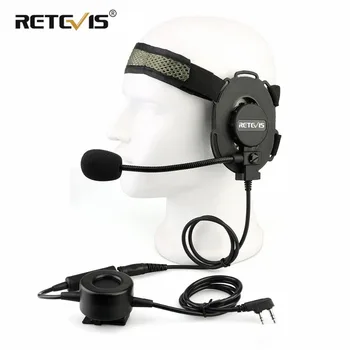 RETEVIS EH060K Táctica Auricular Militar Wakie Talkie Auricular de Airsoft Juego Micrófono Para Kenwood ForBaofeng UV-5R/UV82 RT1/RT81