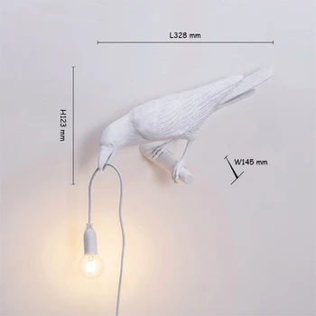 Retro Blanco Negro Pájaro Lámpara de Mesa LED de la Mesilla de Dormitorio Sala Comedor Loft Decoración del Hogar Design Noche, Escritorio de Madera, Luces de 220v