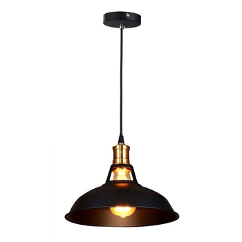 Retro Industrial de Edison Simplicidad Araña Vintage Lámpara de Techo de Metal Brillante de estilo Nórdico Sombra (Negro)