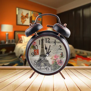 Retro Reloj De Alarma Simple Vintage Luminoso Reloj Despertador Estudiante De La Cabecera De La Mañana Se Levanta De La Mesa De Metal Reloj