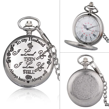 Retro Vintage Plateado Reloj De Bolsillo De Cuarzo Analógico Colgante De Collar De Las Mujeres De Los Hombres Relojes De La Cadena De Regalo