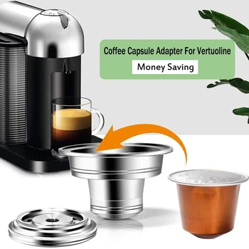 Reutilizables Café Vainas Convertidor Adaptador de soporte para Espresso Línea de Cápsulas para Nespresso Vertuo ENV135 GCA1 de la Máquina
