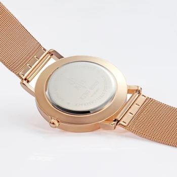 REY HOON Mujeres Relojes Ultra Delgada de Acero Inoxidable reloj de Pulsera de Cuarzo de la Pulsera de diamantes de Imitación reloj de montre Femme reloj reloj de las mujeres