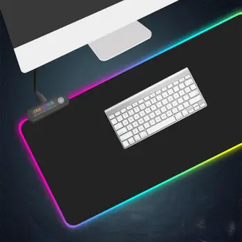 RGB Luminoso Gaming Mouse Pad Sobredimensionado y Colorido Brillante USB LED Extendido Teclado Iluminado PU antideslizante de la Manta de la Estera