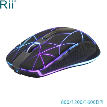 Rii RM 200 1600 DPI Óptico USB Inalámbrico de Ratón de Ordenador con Retroiluminación 2.4 GHz Wireless Gaming Mouse para Mini PC Portátil 800/1200/1600DPI 21387
