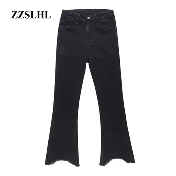 Ripped Jeans para Mujeres 2020 Flare Jeans de Mujer de Cintura Alta Pantalones Negros coreano de la Moda de los pantalones Vaqueros del Dril de algodón
