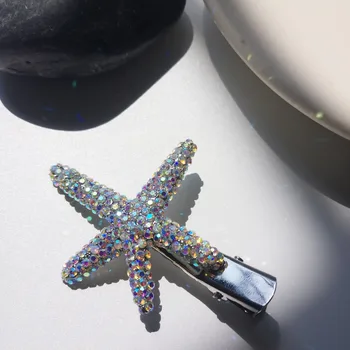 Rongho nuevo arco iris de Cristal de Estrella de mar horquillas para las mujeres pinzas para el cabello accesorios para el cabello femme de sombreros de pelo de la joyería de 2019