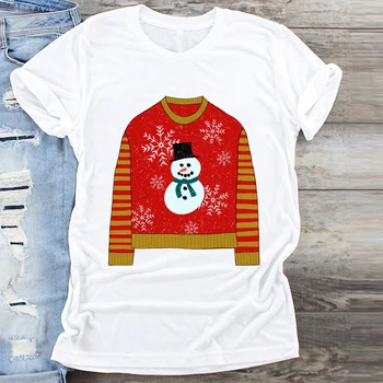 Ropa de mujer en Camión Árbol de la Impresión de los años 90 Feliz Navidad Imprimir Ropa Gráfico Superior de la Camiseta de las Señoras de la Mujer Camisetas Camiseta T-Shirt 87433