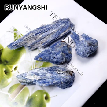 Runyangshi 1pc 50-250g Raras Cristal Azul Natural Cianita Áspera piedra de la Gema mineral Espécimen piedra de Curación